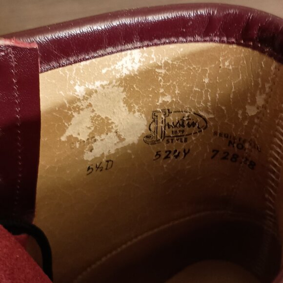 Justin Boots Women Size 5.5D Style 524Y Maroon Leather Lace Up - Picture 13 of 16
